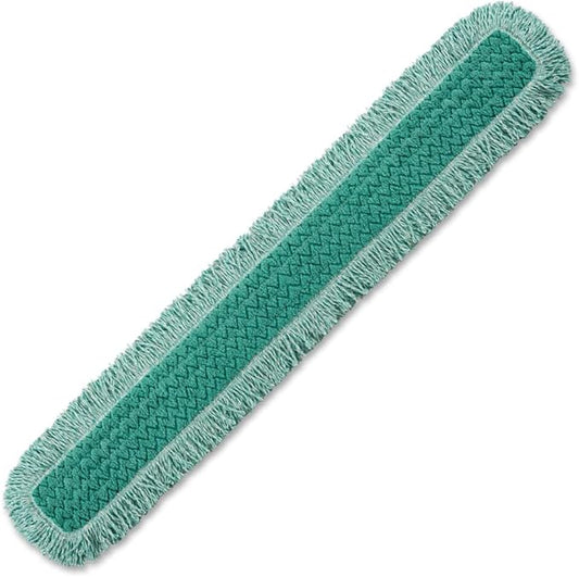 Rubbermaid Commercial Products HYGEN 48" Microfiber Dust Pad with Fringe, Green, For Janitorial/Professional Cleaners and Heavy-Duty industrial Cleaning/Dusting/Sweeping
