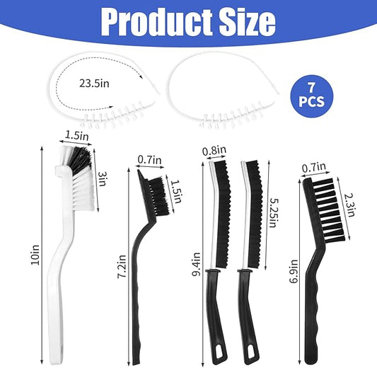 7 Pcs Washing Machine Cleaning Brush Set, Front Load Washer Scrub Cleaner Tools Accessories 2 Drum Laundry Cleaner Brushes and 5 Crevice Brushes, Small Thin Tools for Tight Spaces Rubber Seal