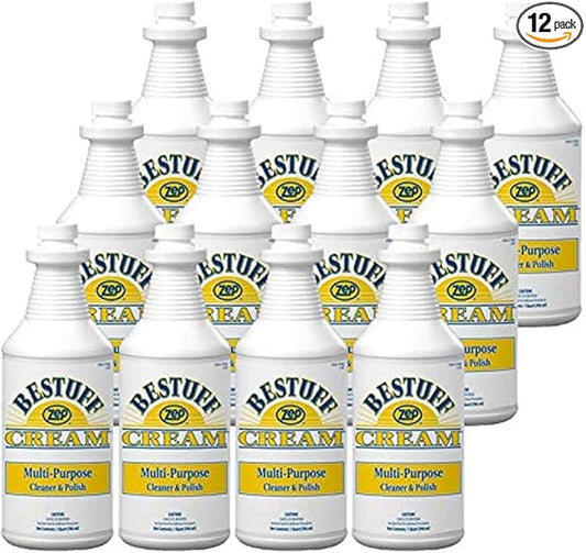 Zep Bestuff Multi-Purpose Cleaner and Polish Cream- 32 Ounce (Case of 12)- 106601- Achieve an Effortless Clean and Ultimate Shine on Any Surface with Easy-To-Use Formula