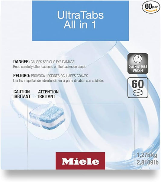 Miele Genuine UltraTabs All in 1 Dishwasher, 60 Detergent Tablets
