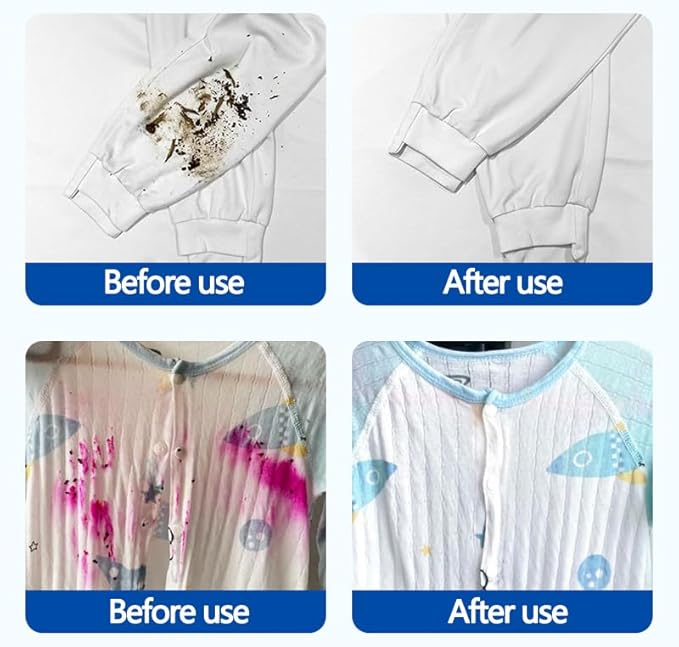 Laundry Stain Remover, Powerful Fabric Stain Cleaner for Clothes, Removes Grease, Oil, Food & Sweat Stains, Safe for Everyday Use
