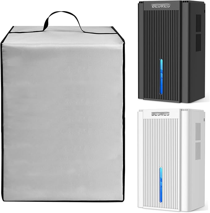 Dehumidifier Dust Cover Heavy Duty 600D Nylon Antistatic Waterproof Convenient Protective Case for Compatible with Dehumidifier CT11 for Home,95OZ (Silver)