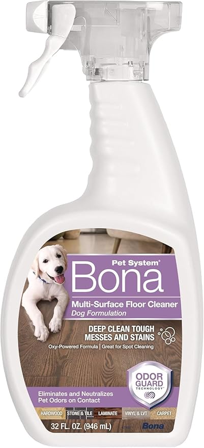 Bona Pet Spray Odor Eliminator, Dog Formulation, 32 fl oz, Safe for Carpeted Areas and Multi-Surface Floors
