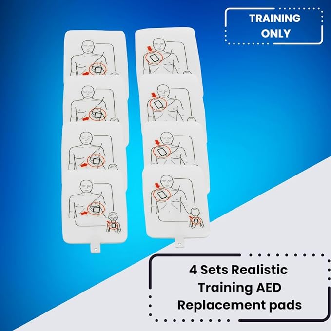 MCR Medical Prestan AED UltraTrainer Pack of 4, Replacement Pads Pack of 4, & Pack of 40 of CTK3