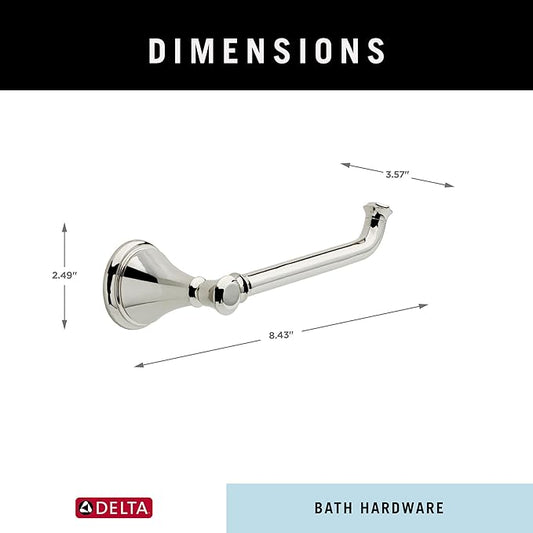 Delta Cassidy (1-Pack) Toilet Paper Holder Polished Nickel Tissue Roll Holder for Bathroom Organization and Storage Single Post Toilet Tissue Holder Wall Bathroom Accessories 79750-PN