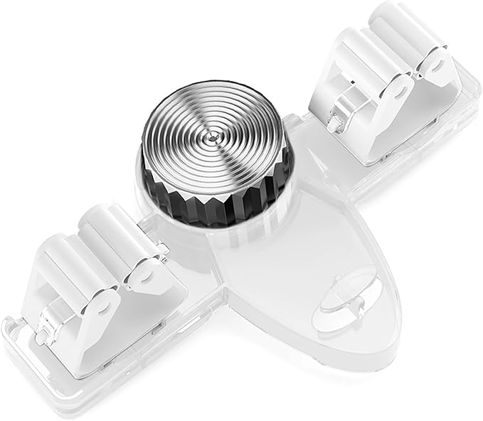 6 Pack Broom Holder Wall Mount Mop Hanger, No Drill Suction Cup Mop Broom Organizer with Hooks, Space Saving Rack Removable Mop Clip for Kitchen, Garage, Bathroom, Laundry Room