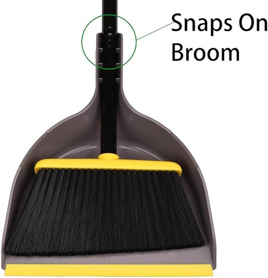 Broom and Dustpan Set,IndoorBroom with Dust pan Combo Set for Home,Angle Kitchen Broom for Floor Sweeping