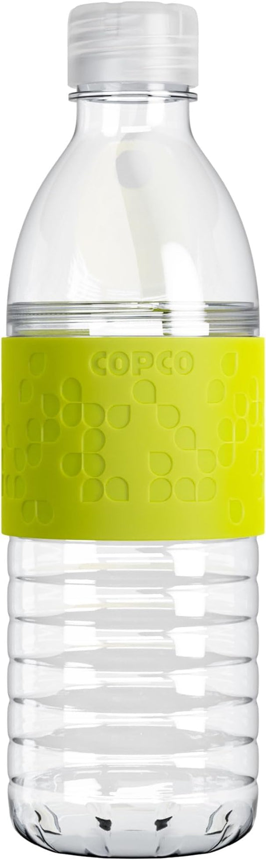 Copco Hydra Water Bottle with Spill-Resistant Lid, 16.9 oz - Reusable Tritan Non-Slip Sleeve, Twist-Open Body - BPA-Free, Leak-Proof, Durable & Portable for Gym, Office, School (Lime Green)