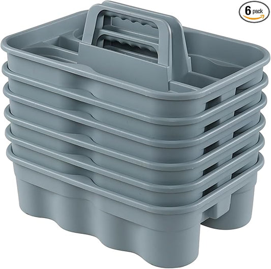 Taysisiter 6 Packs Plastic Cleaning Caddy with Handle, Portable Plastic Storage Caddies