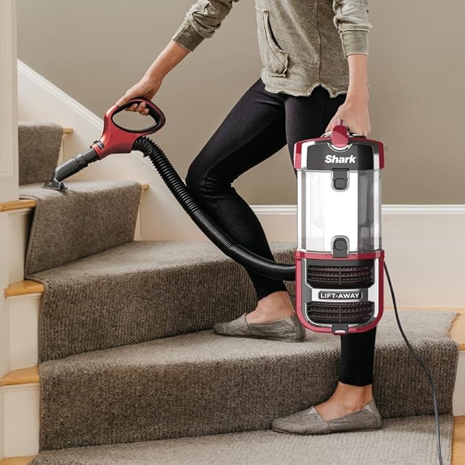 Shark ZU561 Navigator Lift-Away Speed Self Cleaning Brushroll Lightweight Upright Vacuum with HEPA Filter, Red Peony