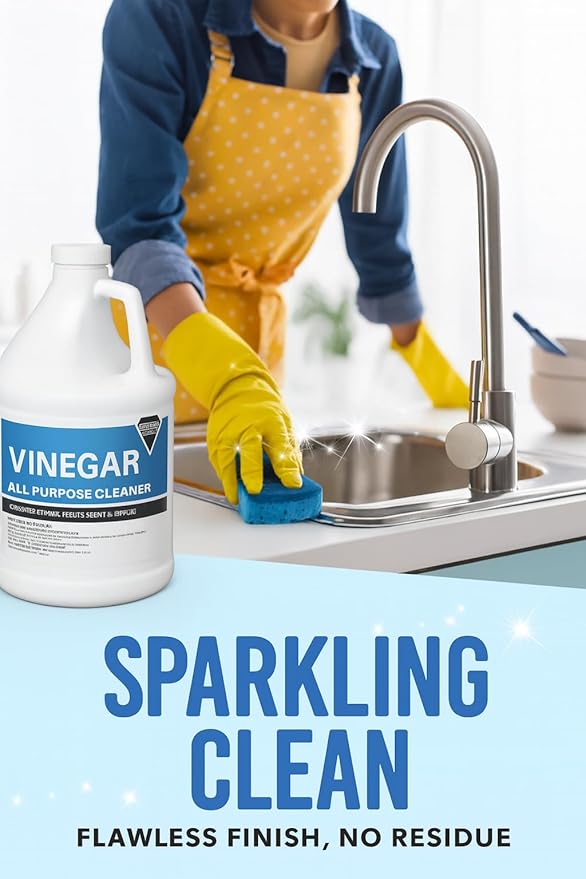 (4 Gallons) Distilled White Cleaning Vinegar – Natural All-Purpose Cleaner for Laundry, Floors & Surfaces – 6% Acidity – Deodorizer & Stain Remover