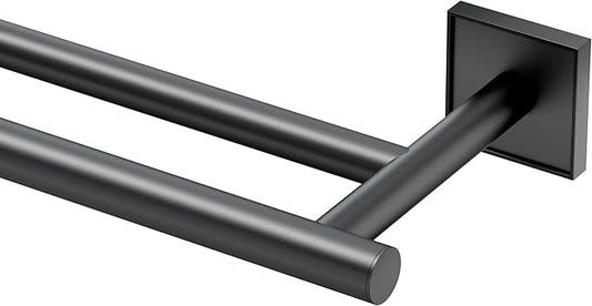 Gatco 5614MX Mode Double Towel Bar, Matte Black/Wall Mounted 24 Inch Double Towel Holder Rack for Bathroom