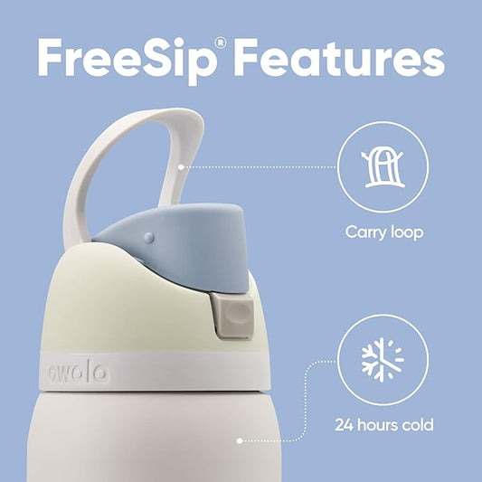 Owala FreeSip Insulated Stainless Steel Water Bottle with Straw for Sports, Travel, and School BPA-Free Sports Water Bottle, 40 oz, Iced Breeze