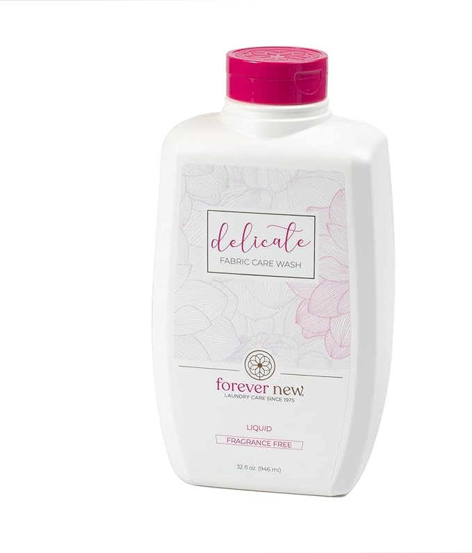 FOREVER NEW Delicate Hypoallergenic Laundry Detergent Liquid - 100 to 128 Large Loads - Gentle washing detergent for Silk, Cashmere, Bra, Undergarments, Wool etc. - Unscented - 32oz (2pack)