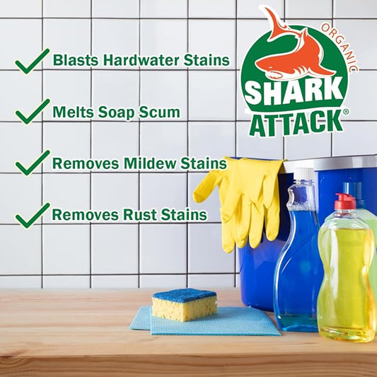 Shark Attack Organic - Bathroom Cleaner & Protectant - 32 oz (4), Green