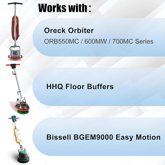 Commercial Scrub Brush for Orbital Floor Scrubber, Compatible with Oreck Orbiter XL ORB550MC, Bissell BGEM9000, 12" Diameter, Medium-Duty Brush, Blue