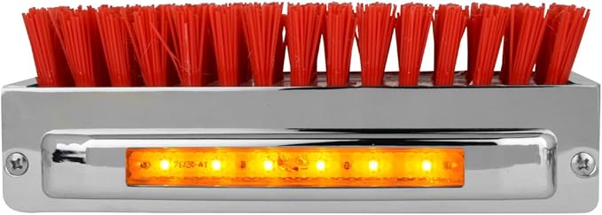 GG Grand General Chrome Aluminum 7-1/2" (L) x 2-5/8" (H) x 3" (D) Boot Caddies (98984), Red brush w/amber/amber led