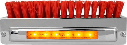 GG Grand General Chrome Aluminum 7-1/2" (L) x 2-5/8" (H) x 3" (D) Boot Caddies (98984), Red brush w/amber/amber led