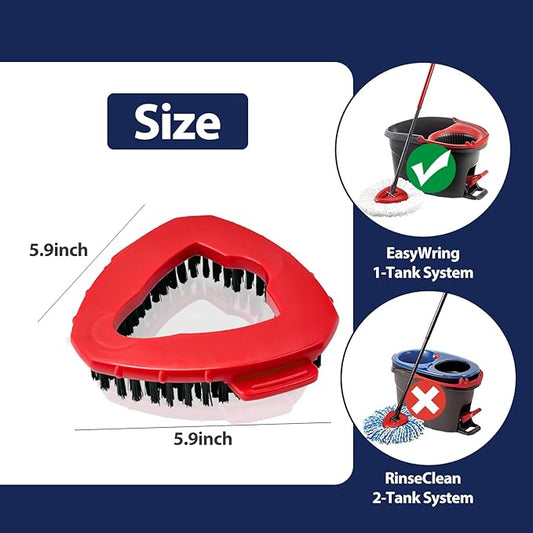 Spin Mop Scrub Brush Head, 2 Pcs Scrub Mop Compatible EasyWring 1-Tank System, Hard Bristle Cleaning Scrubber Mop Head for Bathroom, Kitchen, Tub and Tile