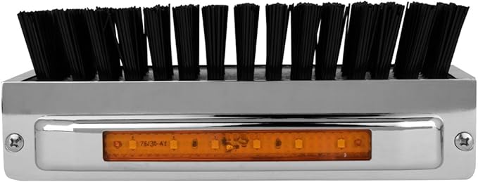 GG Grand General Chrome Aluminum 7-1/2" (L) x 2-5/8" (H) x 3" (D) Boot Caddies, Black Brush w/Amber/Amber LED