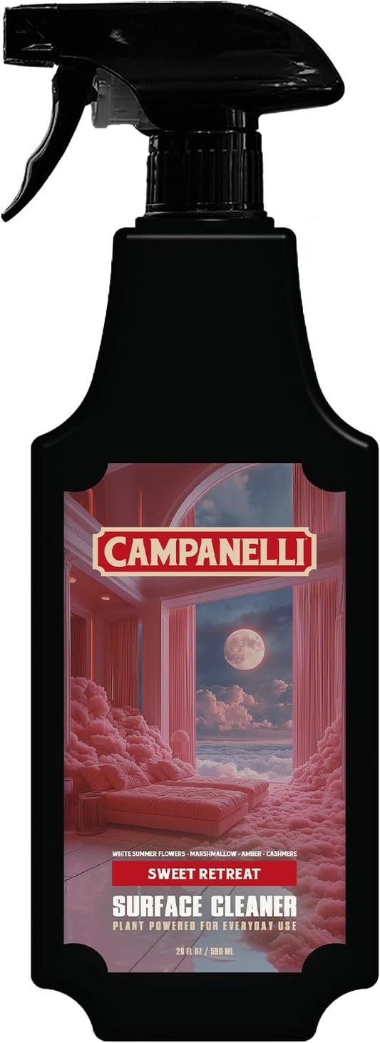 CAMPANELLI Luxury Surface Cleaner – Plant-Powered, Non-Toxic, Eco-Friendly, Safe & Natural Cleaner for Kitchen, Bathroom & Home – 20 oz - Sweet Retreat Scent