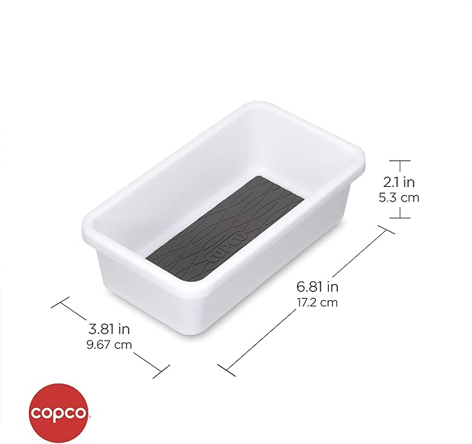 Copco Basics Drawer Organizer, 6.81 x 3.81 x 2.1-Inches, White/Charcoal Gray