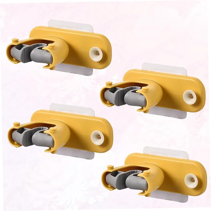 IMIKEYA 4pcs Hanging Broom Mop Storage Mounted Mop Holder Hook Rack for Home Cleaning Organizer