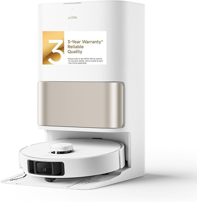 Mova P10 Pro Ultra Gen 2 Robot Vacuum and Mop, 26,000Pa Suaction, 212°F Hot Water Auto Mop Washing, 1-Hour Hot Air Drying, Extenable Mop, All-in-One Dock, Triple Anti-Tangle System for Home