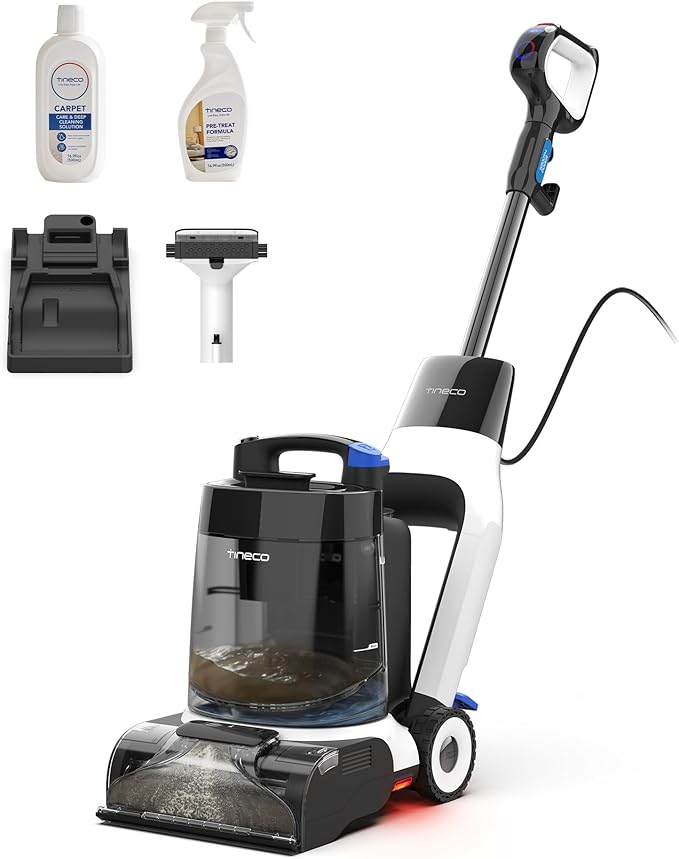 Tineco CARPET ONE Cruiser Smart Carpet Cleaner, Self-Cleaning and FlashDry, Deep Cleaning for Pet, Carpet and Upholstery, 167℉ PowerDry, 130W Powerful suction SmoothPower
