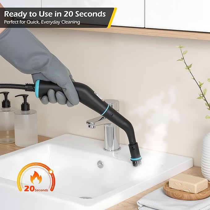 Dyna-Living Steam Cleaner 1500W Engine Steam Cleaner Handheld High Pressure Steam Cleaner for Cleaning, Car Steamer with 42.2 oz Tank, Portable Steamer for Car Detailing, Floor, Carpets, Tile