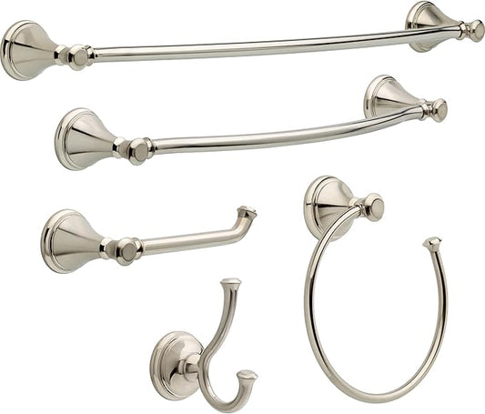 Delta Cassidy (1-Pack) Towel Hooks Brilliance Stainless Steel Double Bathroom J Hooks Wall Mounted for Robes & Towels Hand Towel Hook Holder Kitchen, Bathroom Accessories 79735-SS