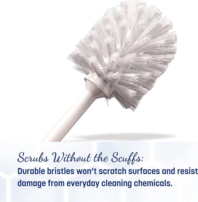 Sparta Flo-Pac Toilet Bowl Brush for Commercial Restrooms, Heavy Duty Toilet Brush with Plastic Handle for Bathrooms, 11 Inches, White