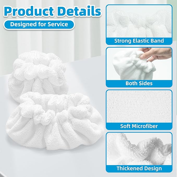 10 Pack Steam Mop Pads Compatible with Dupray Steam Cleaner etc, 5 Pack Large Rectangle Bonnets + 5 Pack Small Triangle Bonnets Reusable Washable Microfiber Steam Cleaner Accessories