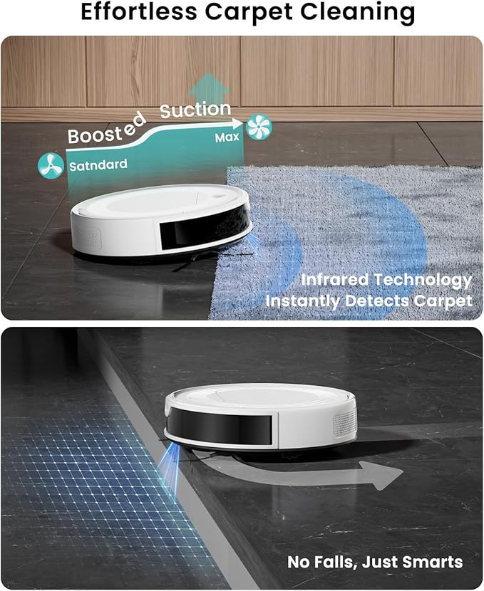 Lefant M310 Ultra Robot Vacuum and Mop, 6000Pa Suction-Slim Robotic Cleaner with ToF LiDAR Navigation, Accurate Obstacle Avoidance, WiFi/App/Alexa Control, 170min Runtime, for Pet Hair and Home