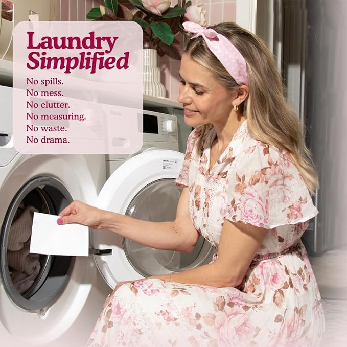 Glory Days Eco Laundry Detergent Sheets – Luxe Laundry (Fresh Pressed Linen) | 40 Sheets = Up to 80 Loads | Enzyme‑Powered, Plastic‑Free, Hypoallergenic | HE, Top & Front Load | Travel‑Friendly
