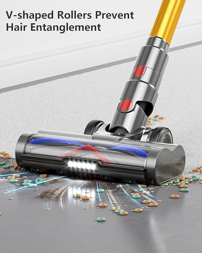 Cordless Vacuum Cleaner, 50KPA 600W 70Mins Cordless Vacuum with Dual Handle, Stick Vacuum with Aroma Tablet, Anti-Tangle Brush, Rechargeable Wireless Vacumm for Carpets/Hard Floors/Pet Hair