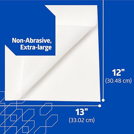 Medline Absorbent Wipers+ Disposable Heavy Duty Dry Wipes, 12" x 12" (90 Count, 12 Pack)