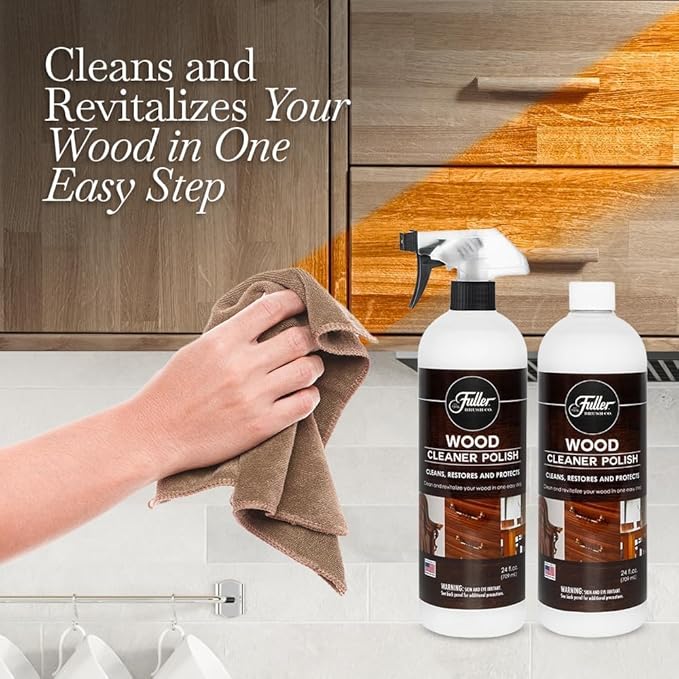 Fuller Brush Wood Polish & Cleaner – Conditions, Shines & Protects Wood Surfaces – Removes Dust, Smudges & Stains – Safe for Furniture, Cabinets, Tables & Trim - (Refill Bottle - Pack of 1)
