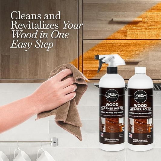 Fuller Brush Wood Polish & Cleaner – Conditions, Shines & Protects Wood Surfaces – Removes Dust, Smudges & Stains – Safe for Furniture, Cabinets, Tables & Trim - (Refill Bottle - Pack of 1)