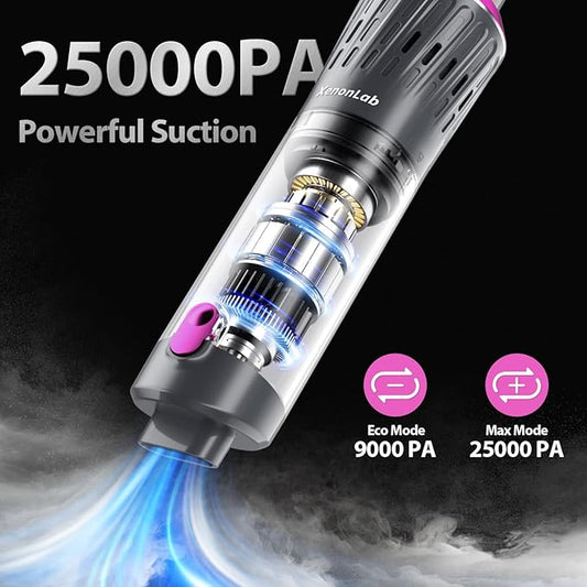 Handheld Vacuum Cordless Car Vacuum Cleaner Powerful Suction Car Vacuum Lightweight Portable Rechargeable Hand Held Vacuum Cleaner One-Touch Empty with HEPA Filter (Violet)