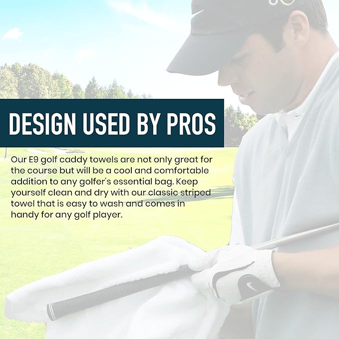 Caddy Golf Towel - Extra-Large 22” X 44” Caddie Towel Used by Tour Professionals, Premium Soft Cotton, Superior Absorption Caddy Towel | 5 Stylish Colors