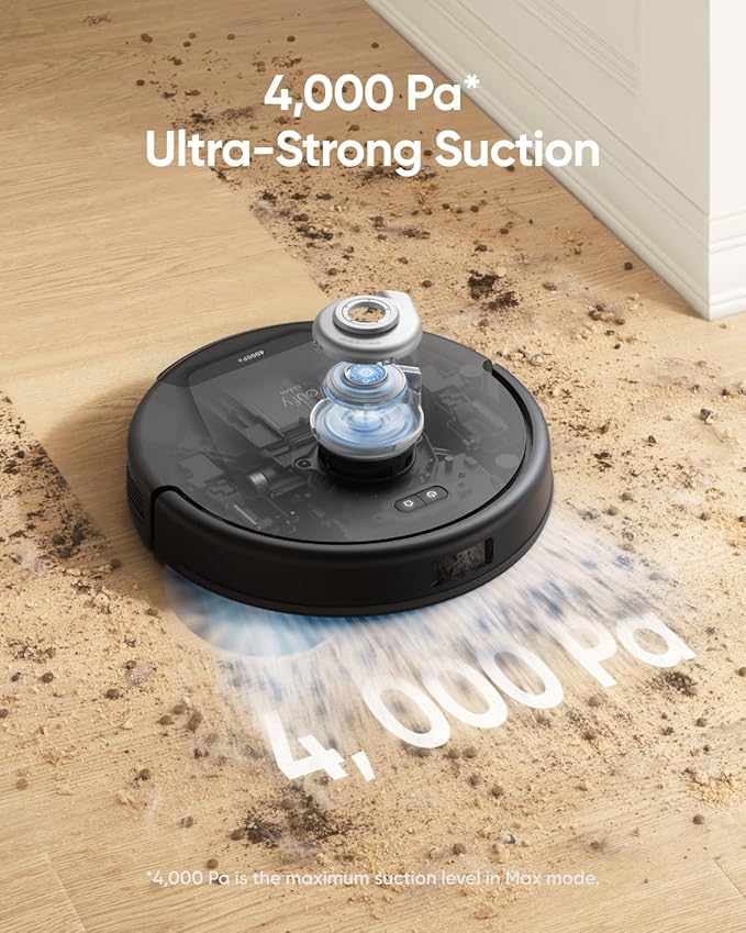 eufy Certified Like-New L50 Robot Vacuum with 4,000 Pa Powerful Suction, Precise iPath Laser Navigation, Customizable Al Mapping, Climb Up to 20 mm, Ideal for Hard Floor, Tile, and Carpet (Renewed)