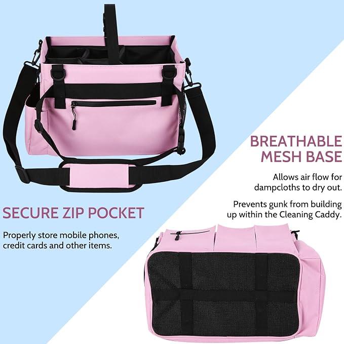 Large Wearable Cleaning Caddy Bags with Handle and Shoulder and Waist Straps,for Cleaning Supplies,for Furniture Storage,Car Organizer