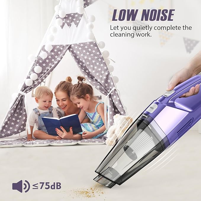 Handheld Vacuum Cordless – Car Vac Portable with 8KPA & Multi Accessories & Low Noise, Lightweight Hand Held Vacuum Cordless Rechargeable for Car/Home/Dust/Pet Hair, Mine Portable Vacuum
