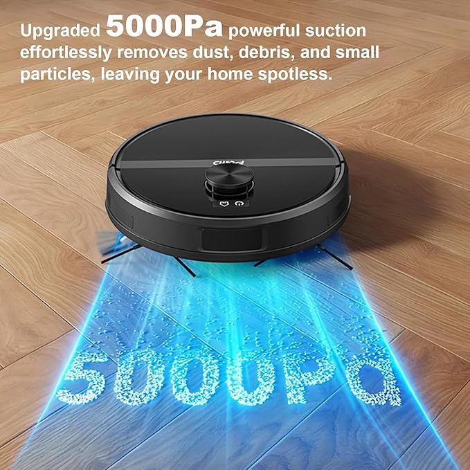 Self-Emptying Robot Vacuum Cleaner, Robot Vacuum and Mop,FlexiArm Edge Mopping,5000Pa Suction, Dual Zero-Tangle System, Smart Obstacle Avoidance, 20mm Mop Lifting, Auto Mop Washing&Drying