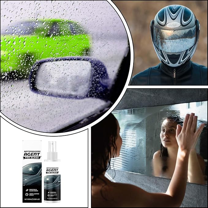 Anti Fog Spray For Glasses - Long-lasting 100ml Auto Defogger - Lens Spray, Car Window Cleaner For Glass Mirrors Trucks Pickups SUVs Bicycle Helmets Truck RV Camping Daily Adventure Vehicle