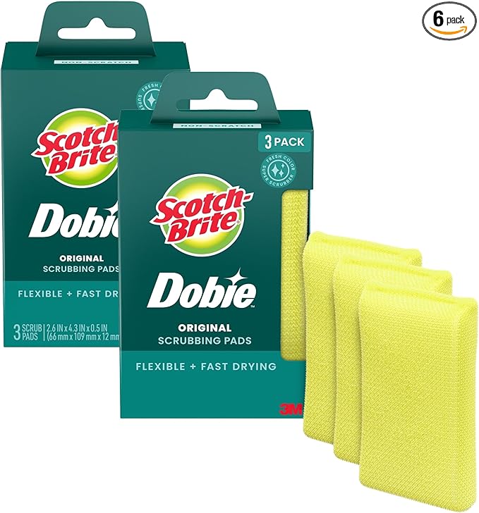 3M Scotch-Brite Dobie, 1 Pad each (Value Pack of 6)