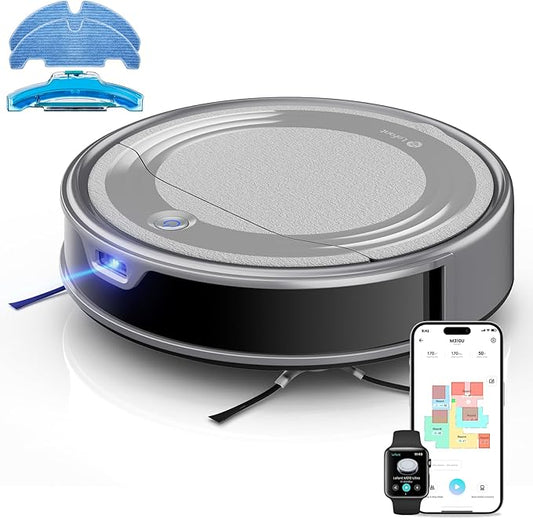 Lefant M310 Ultra Robot Vacuum and Mop, 6000Pa Suction-Slim Robotic Cleaner with ToF LiDAR Navigation, Accurate Obstacle Avoidance, WiFi/App/Alexa Control, 170min Runtime, for Pet Hair and Home