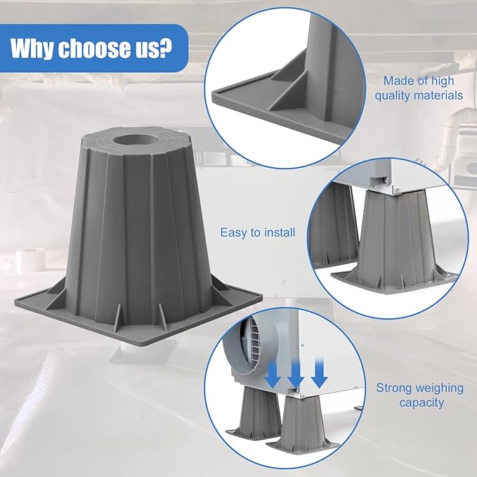 5879 Dehumidifier Riser Kit, Dehumidifier Stand Compatible with Aprilaire 1820, 1830, 1850, E070, E080, E100, E130 (4 PCS)