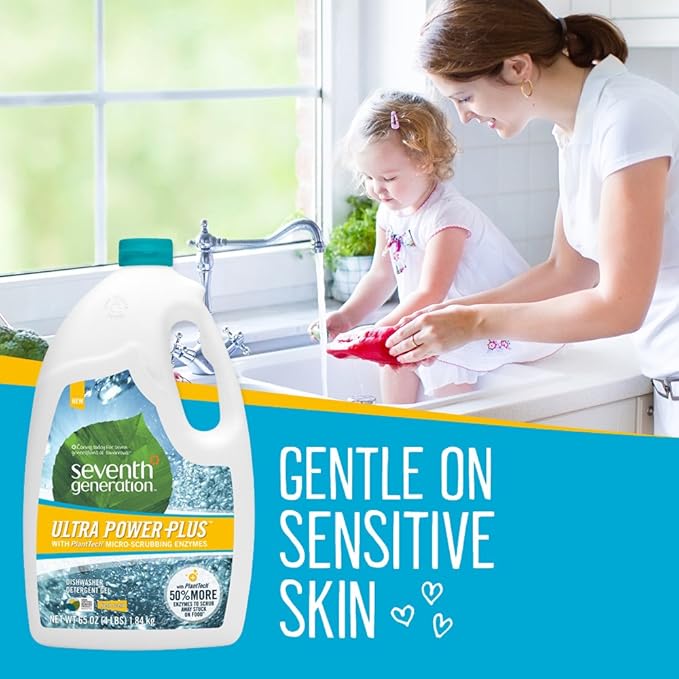 Seventh Generation Ultra Power Plus Auto Dish Gel, Fresh Citrus Scent, 65 Ounce